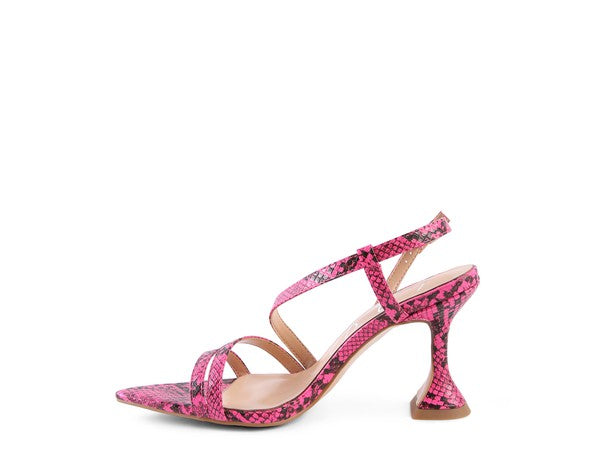 CHERRY TART Snake Print Spool Heel Sandals - Tigbul's Variety Fashion Shop