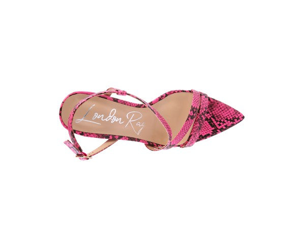 CHERRY TART Snake Print Spool Heel Sandals - Tigbul's Variety Fashion Shop