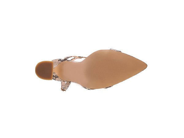 CHERRY TART Snake Print Spool Heel Sandals - Tigbul's Variety Fashion Shop