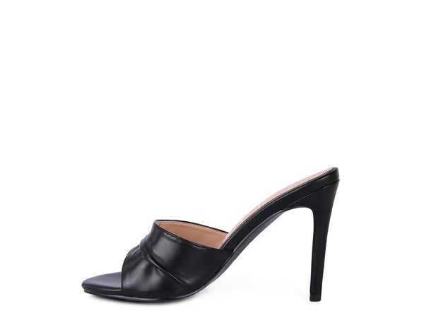 3RD DIVORCE Pleated Strap High Heeled Sandal - Tigbul's Variety Fashion Shop