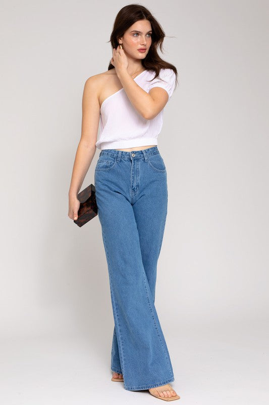 S/S One Shoulder Top - Tigbul's Variety Fashion Shop