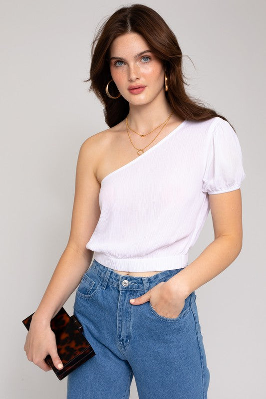 S/S One Shoulder Top - Tigbul's Variety Fashion Shop