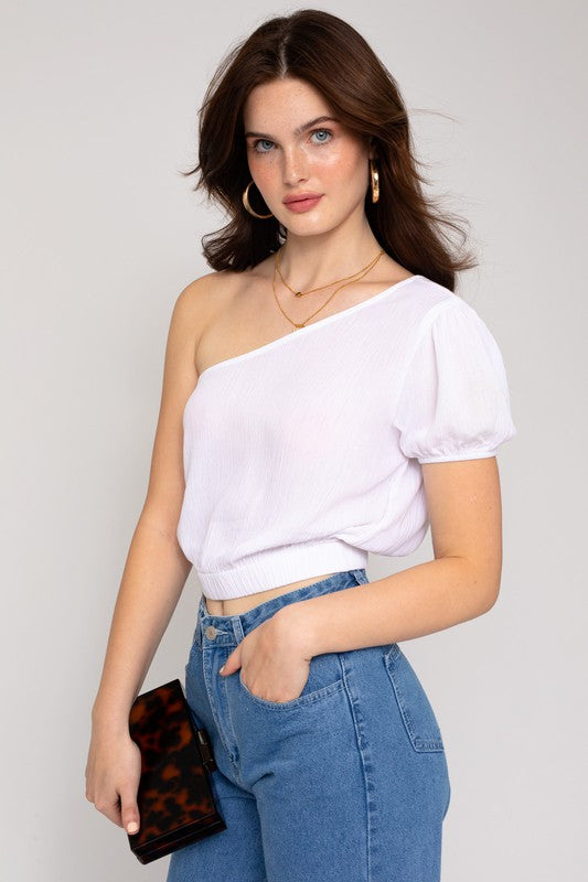 S/S One Shoulder Top - Tigbul's Variety Fashion Shop
