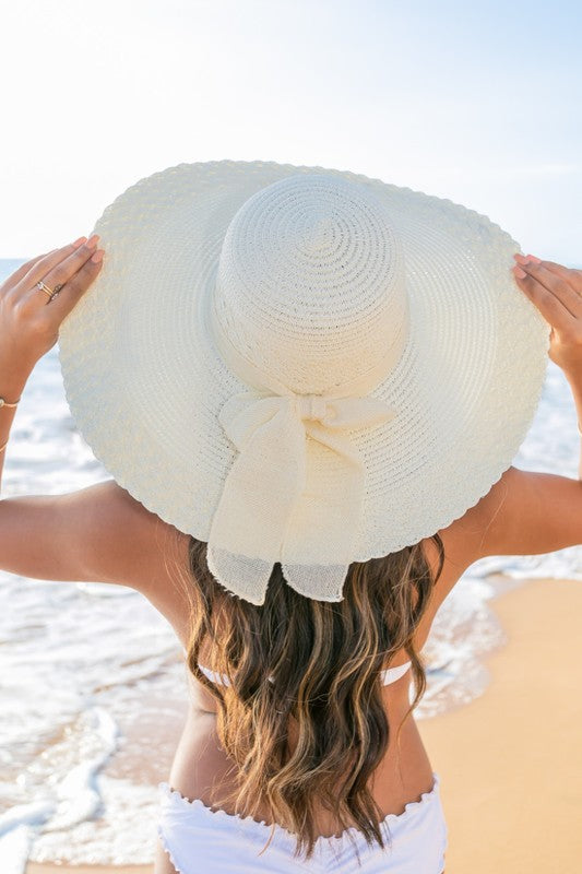 Scallop Edge Bow Accent Sunhat - Tigbul's Variety Fashion Shop