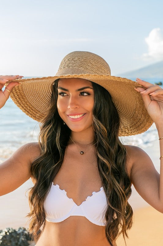 Scallop Edge Bow Accent Sunhat - Tigbul's Variety Fashion Shop