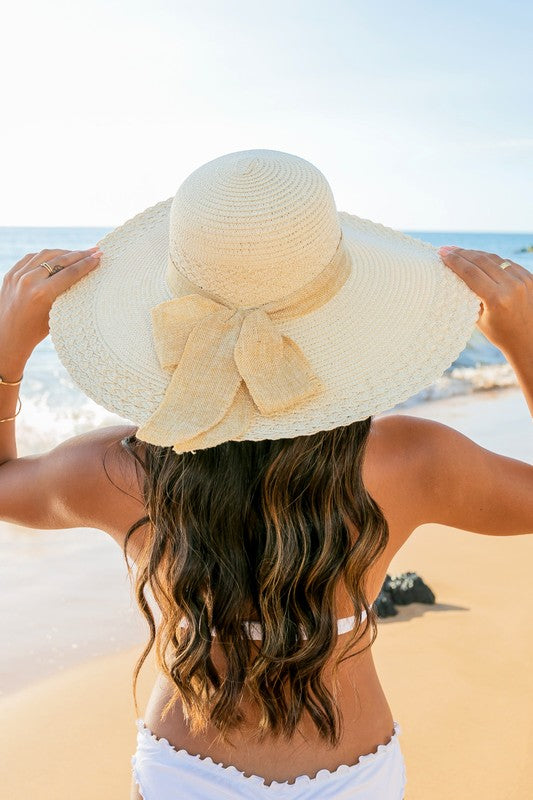 Scallop Edge Bow Accent Sunhat - Tigbul's Variety Fashion Shop