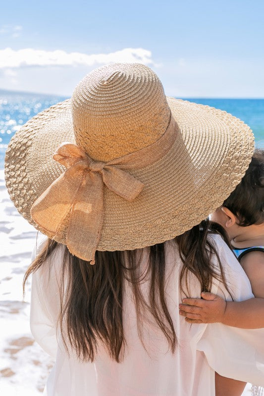 Scallop Edge Bow Accent Sunhat - Tigbul's Variety Fashion Shop