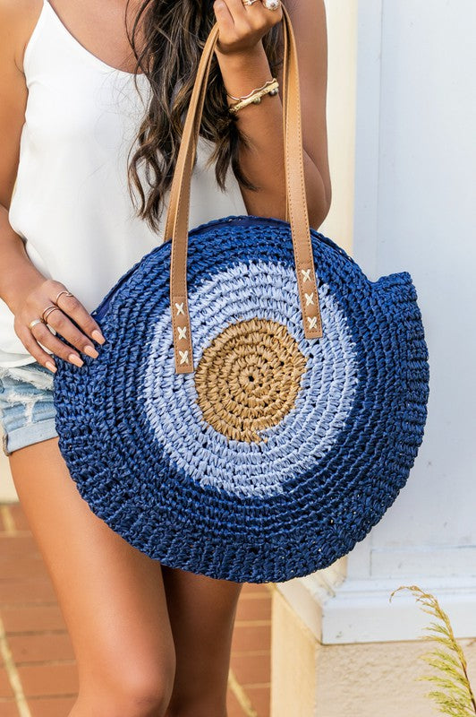 Straw Circle Tote - Tigbuls Variety Fashion