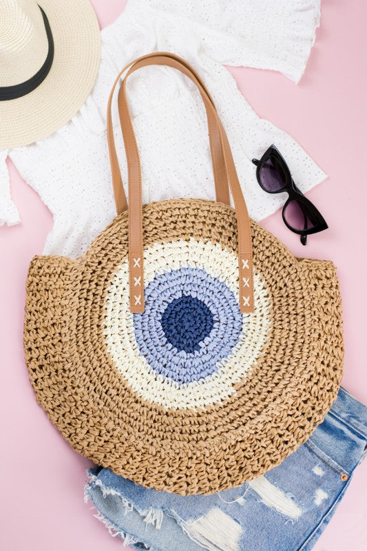 Straw Circle Tote - Tigbul's Variety Fashion Shop