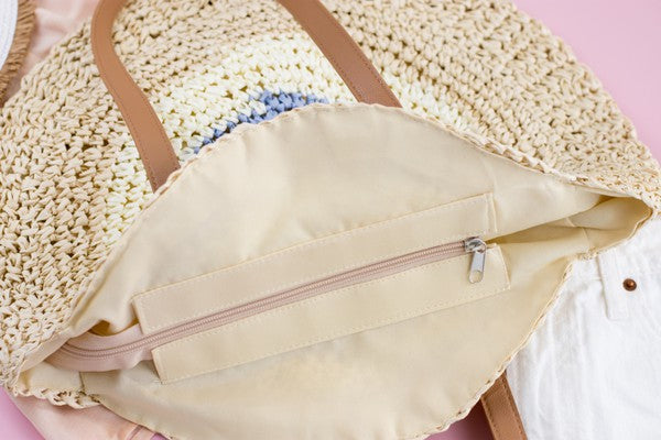 Straw Circle Tote - Tigbul's Variety Fashion Shop