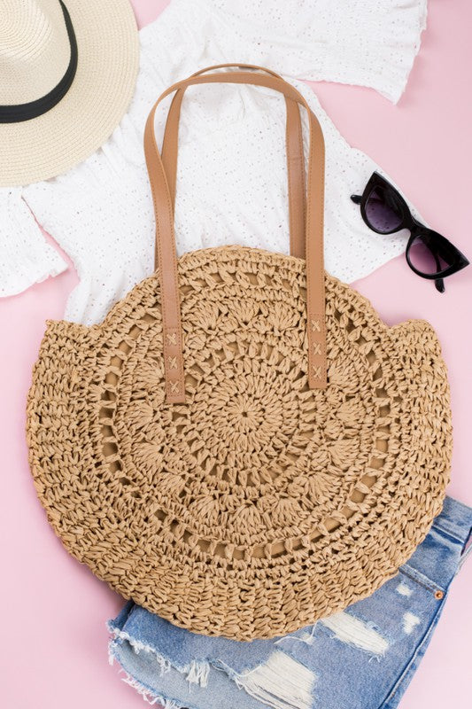 Straw Circle Tote - Tigbuls Variety Fashion