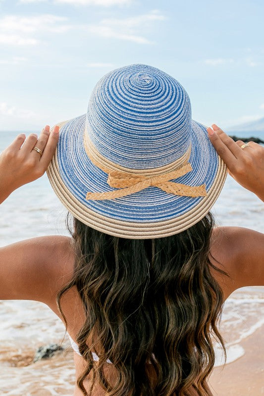 Multi-Stripe Bow Accent Bucket Sunhat - Tigbul's Variety Fashion Shop