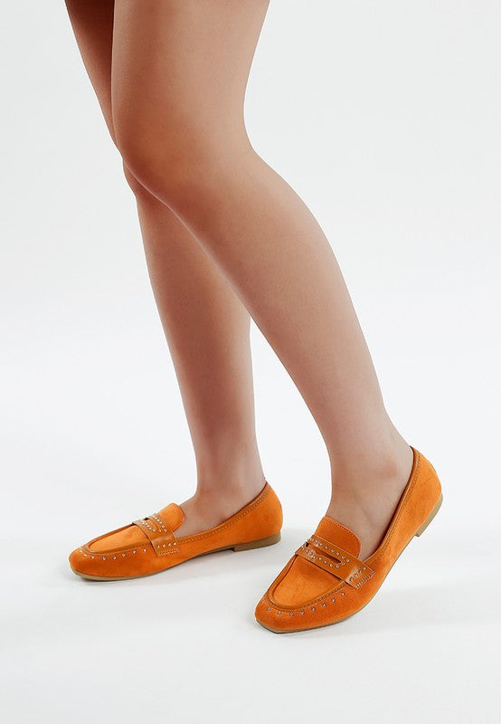 Lumina Penny Strap Studded Loafers - Tigbul's Variety Fashion Shop