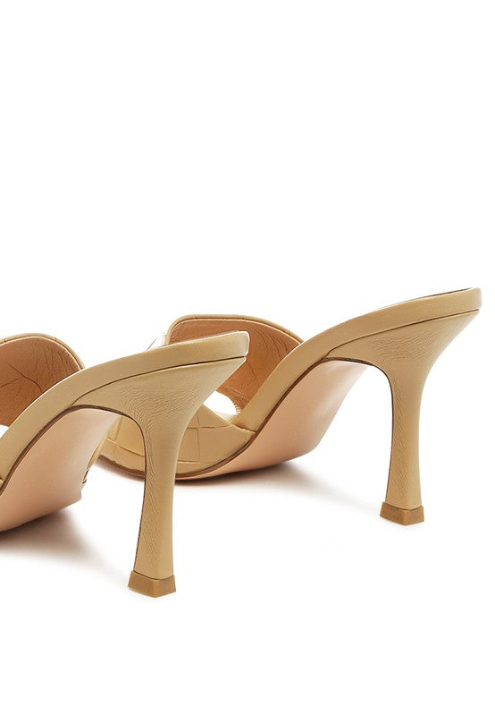 Carmen High Heeled Woven Square Toe Sandal - Tigbul's Variety Fashion Shop