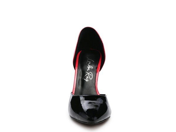 Candy Cane Patent Pu Slip On Stiletto Heels - Tigbul's Variety Fashion Shop