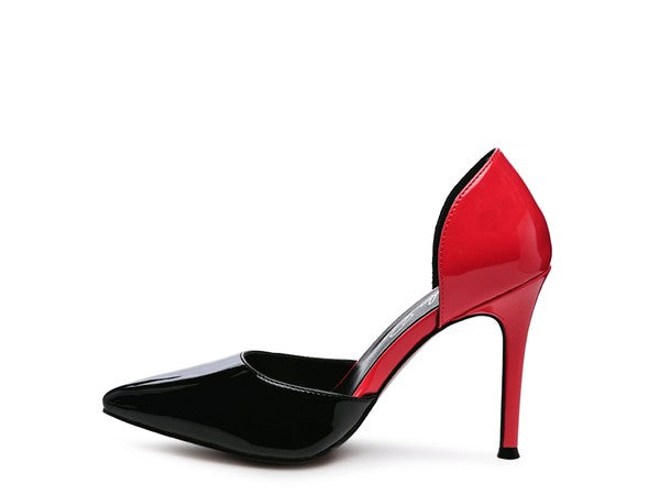 Candy Cane Patent Pu Slip On Stiletto Heels - Tigbul's Variety Fashion Shop