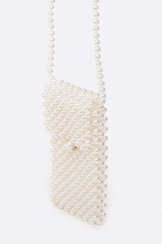 Iconic Pearl Beaded Phone Swing Bag - Tigbul's Variety Fashion Shop