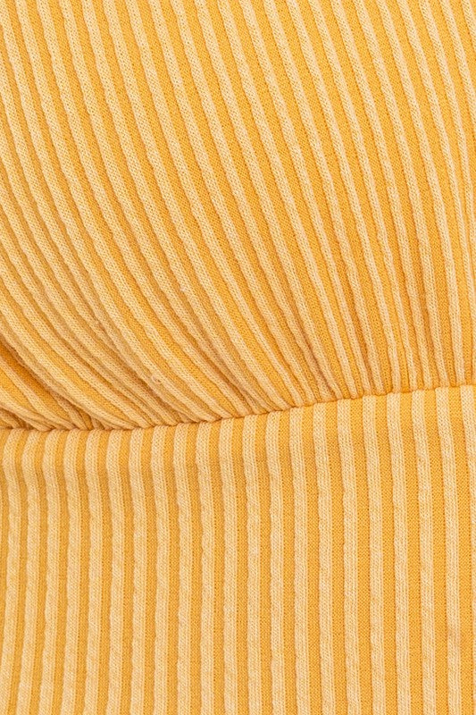 Yellow Back Tie Halter Crop Top - Tigbul's Variety Fashion Shop