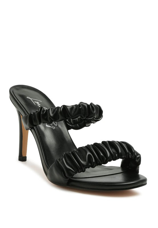 Qualie Gathered Around Strap Slip-On High Heels - Tigbul's Variety Fashion Shop