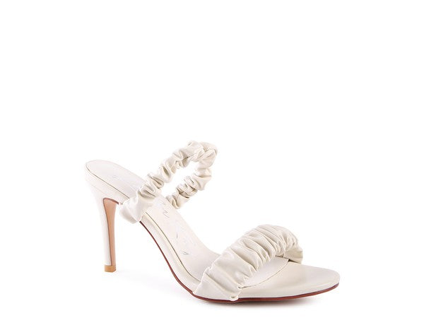 Qualie Gathered Around Strap Slip-On High Heels - Tigbul's Variety Fashion Shop