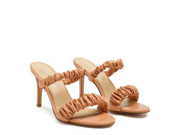Qualie Gathered Around Strap Slip-On High Heels - Tigbul's Variety Fashion Shop
