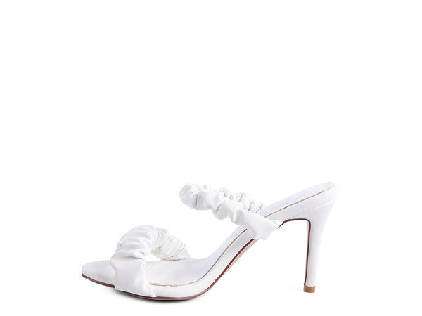 Qualie Gathered Around Strap Slip-On High Heels - Tigbul's Variety Fashion Shop