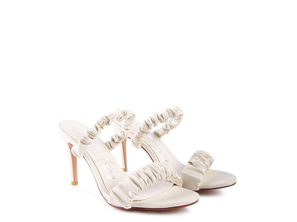 Qualie Gathered Around Strap Slip-On High Heels - Tigbul's Variety Fashion Shop