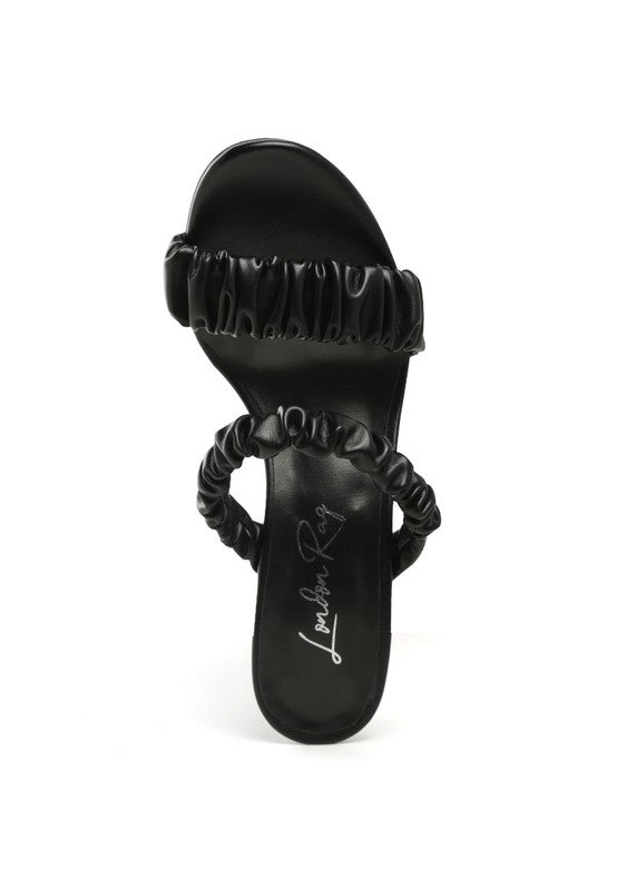 Qualie Gathered Around Strap Slip-On High Heels - Tigbul's Variety Fashion Shop