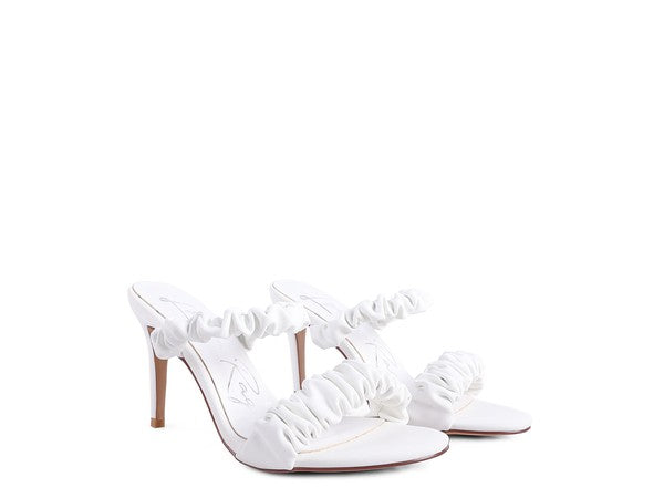 Qualie Gathered Around Strap Slip-On High Heels - Tigbul's Variety Fashion Shop