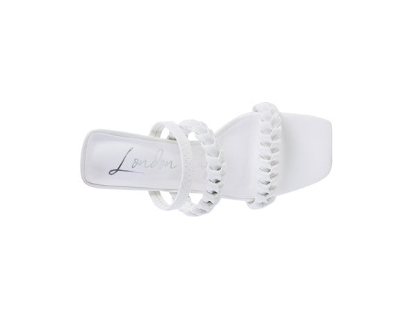 ARNIE Braided Block Heeled Slide on Sandals - Tigbul's Variety Fashion Shop
