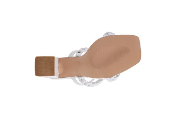 ARNIE Braided Block Heeled Slide on Sandals - Tigbul's Variety Fashion Shop