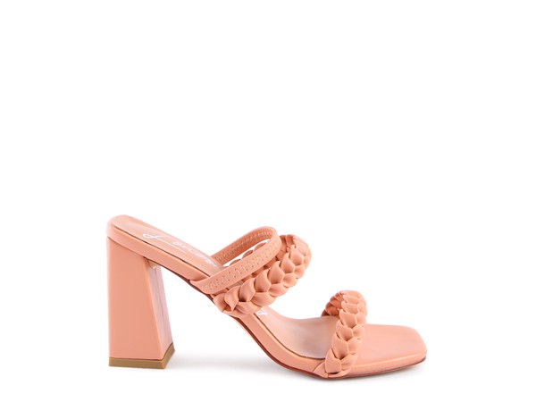 ARNIE Braided Block Heeled Slide on Sandals - Tigbul's Variety Fashion Shop