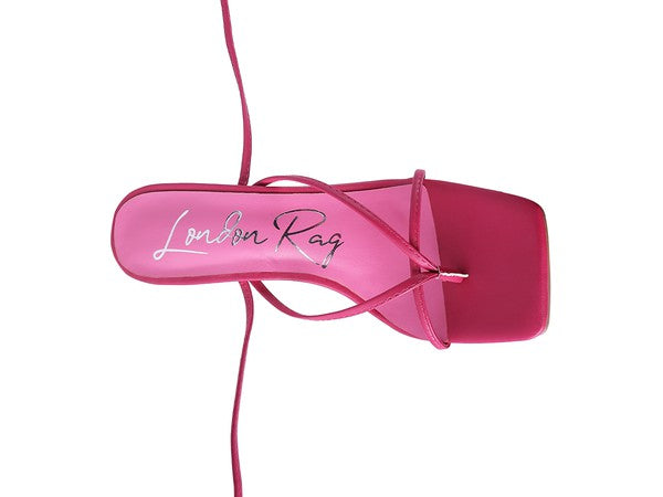 POLE DANCE LACE UP BLOCK HEELED SANDAL - Tigbul's Variety Fashion Shop