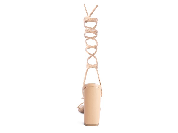 POLE DANCE LACE UP BLOCK HEELED SANDAL - Tigbul's Variety Fashion Shop