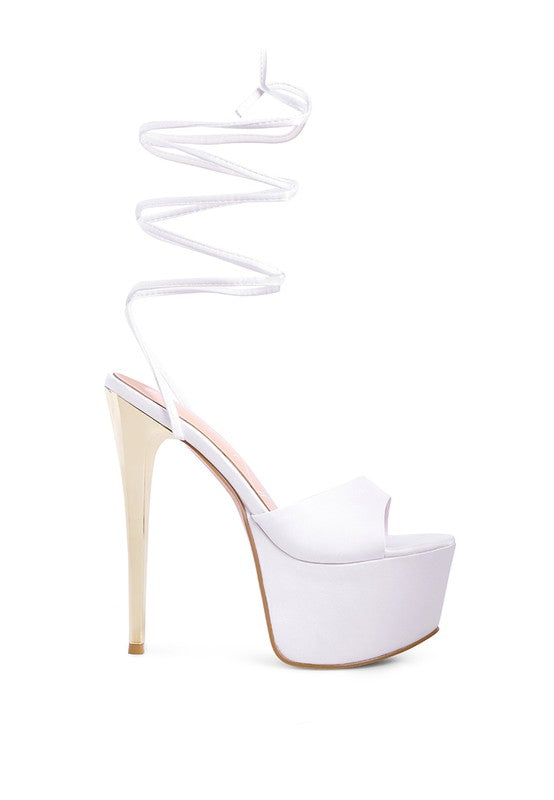 PASSION DRAMATIC PLATFORM LACE-UP HEEL SANDALS - Tigbul's Variety Fashion Shop