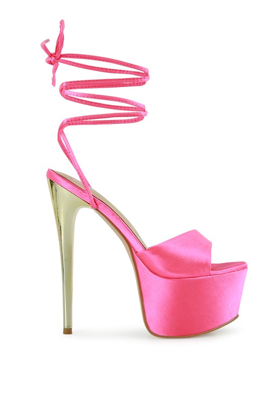 PASSION DRAMATIC PLATFORM LACE-UP HEEL SANDALS - Tigbul's Variety Fashion Shop