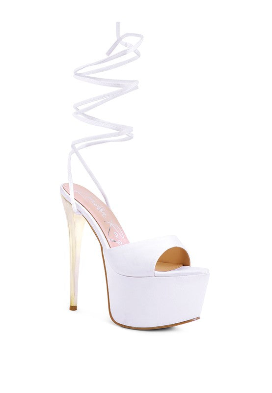 PASSION DRAMATIC PLATFORM LACE-UP HEEL SANDALS - Tigbul's Variety Fashion Shop