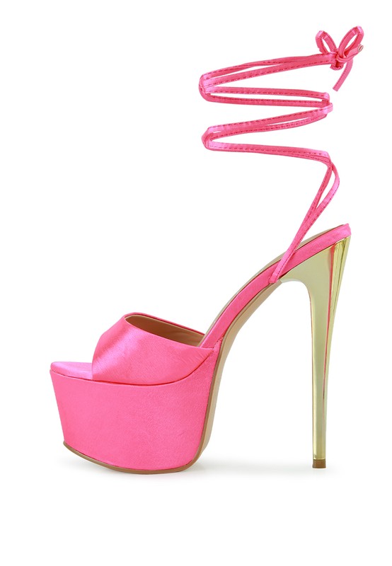 PASSION DRAMATIC PLATFORM LACE-UP HEEL SANDALS - Tigbul's Variety Fashion Shop