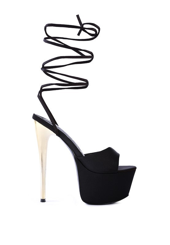 PASSION DRAMATIC PLATFORM LACE-UP HEEL SANDALS - Tigbul's Variety Fashion Shop