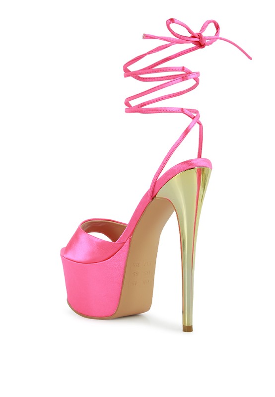 PASSION DRAMATIC PLATFORM LACE-UP HEEL SANDALS - Tigbul's Variety Fashion Shop