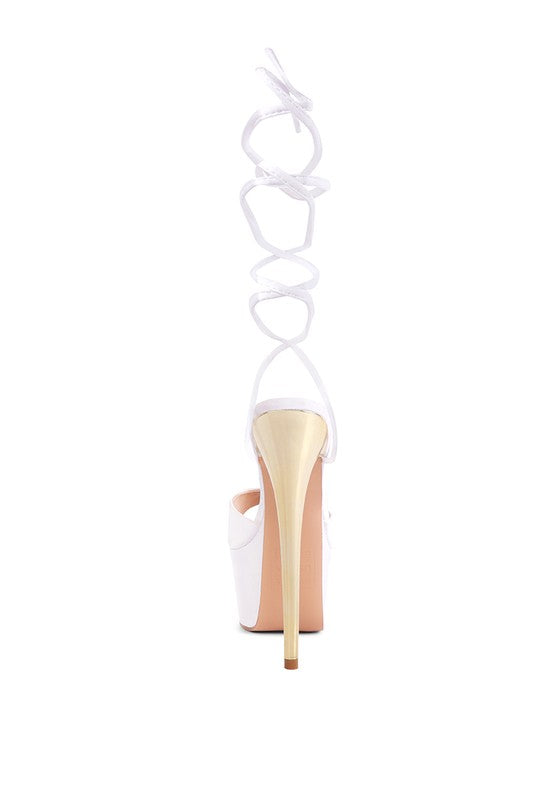 PASSION DRAMATIC PLATFORM LACE-UP HEEL SANDALS - Tigbul's Variety Fashion Shop
