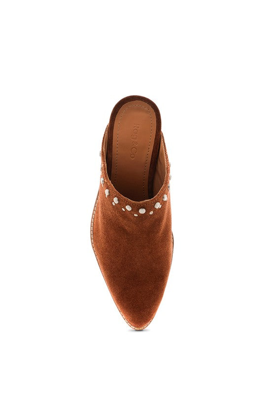 LESLIE STACKED HEEL MULES - Tigbul's Variety Fashion Shop