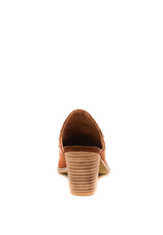 LESLIE STACKED HEEL MULES - Tigbul's Variety Fashion Shop
