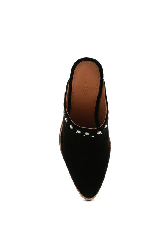 LESLIE STACKED HEEL MULES - Tigbul's Variety Fashion Shop
