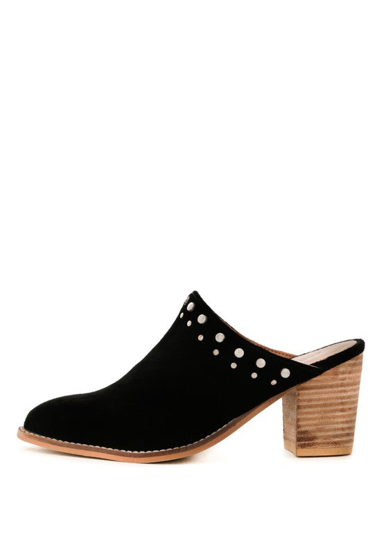 LESLIE STACKED HEEL MULES - Tigbul's Variety Fashion Shop