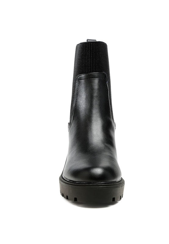 LIAM BLACK SOCK CHUNKY CHELSEA BOOTS - Tigbul's Variety Fashion Shop