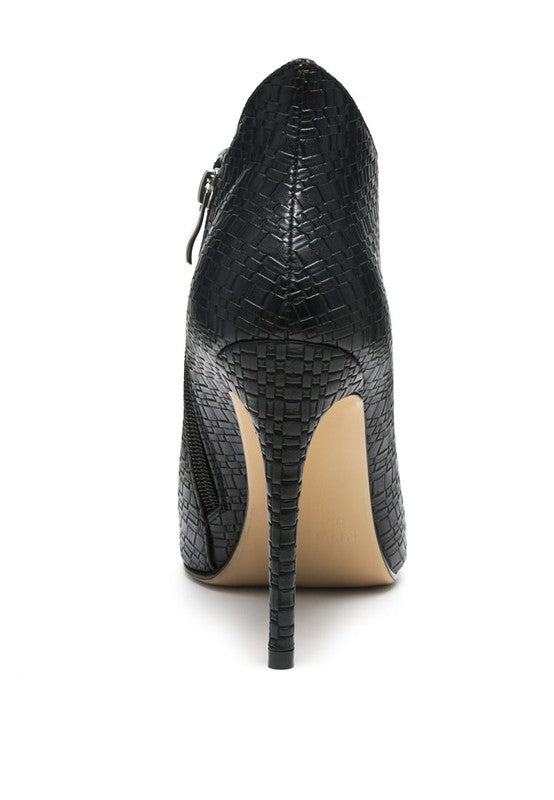 Lolita Woven Texture Stiletto Boot - Tigbul's Variety Fashion Shop