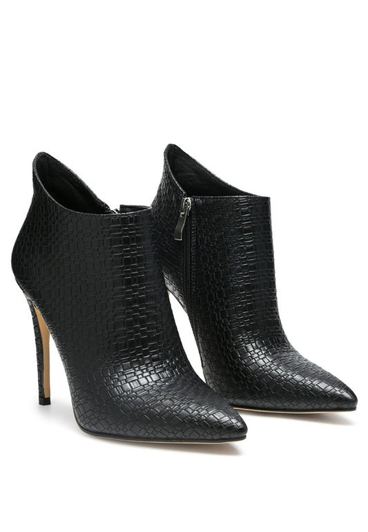 Lolita Woven Texture Stiletto Boot - Tigbul's Variety Fashion Shop