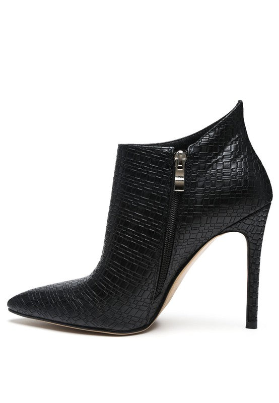 Lolita Woven Texture Stiletto Boot - Tigbul's Variety Fashion Shop