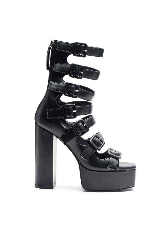 LONDON RAG SAROUCHI CAGED HIGH HEEL BUCKLE SANDAL - Tigbul's Variety Fashion Shop